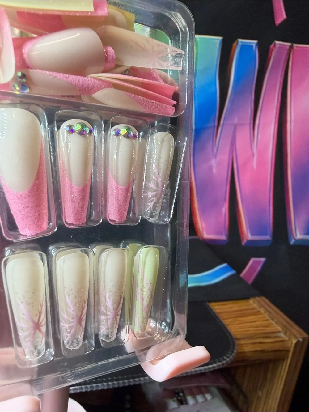 Pink & Cream Festive Press-On Nails